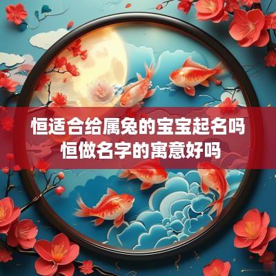 恒适合给属兔的宝宝起名吗 恒做名字的寓意好吗