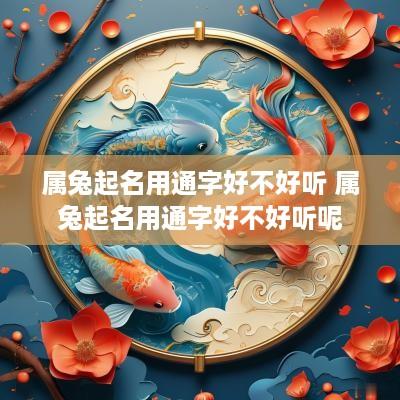 属兔起名用通字好不好听 属兔起名用通字好不好听呢