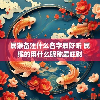 属猴备注什么名字最好听 属猴的用什么昵称最旺财