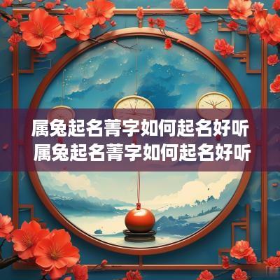 属兔起名菁字如何起名好听 属兔起名菁字如何起名好听女孩