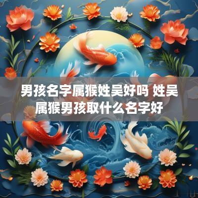 男孩名字属猴姓吴好吗 姓吴属猴男孩取什么名字好