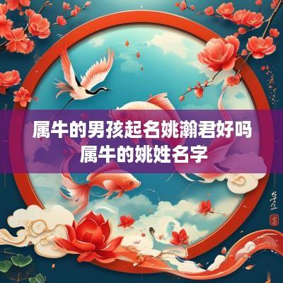属牛的男孩起名姚瀚君好吗 属牛的姚姓名字