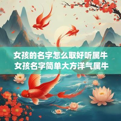 女孩的名字怎么取好听属牛 女孩名字简单大方洋气属牛