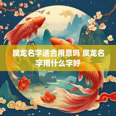 属龙名字适合用意吗 属龙名字用什么字好