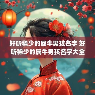 好听稀少的属牛男孩名字 好听稀少的属牛男孩名字大全