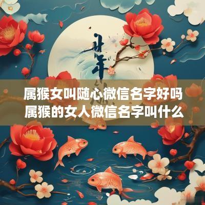 属猴女叫随心微信名字好吗 属猴的女人微信名字叫什么好