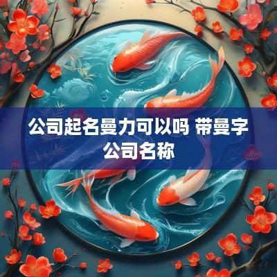 公司起名曼力可以吗 带曼字公司名称