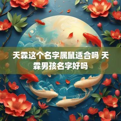 天霖这个名字属鼠适合吗 天霖男孩名字好吗