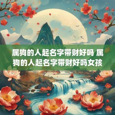 属狗的人起名字带财好吗 属狗的人起名字带财好吗女孩