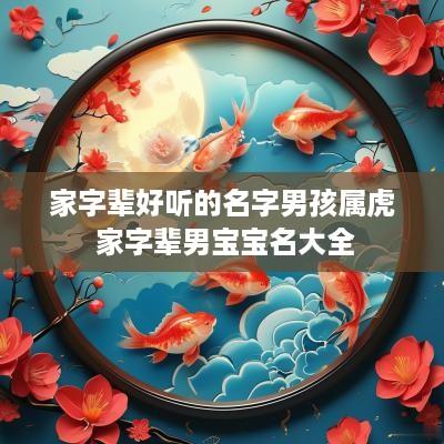家字辈好听的名字男孩属虎 家字辈男宝宝名大全