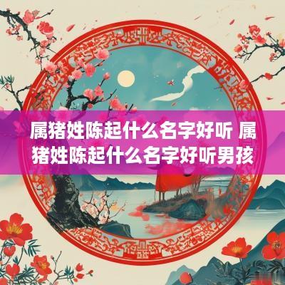属猪姓陈起什么名字好听 属猪姓陈起什么名字好听男孩