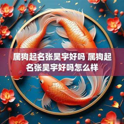 属狗起名张昊宇好吗 属狗起名张昊宇好吗怎么样