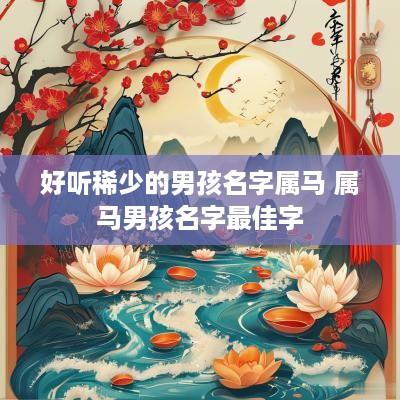 好听稀少的男孩名字属马 属马男孩名字最佳字