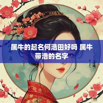 属牛的起名何浩田好吗 属牛带浩的名字