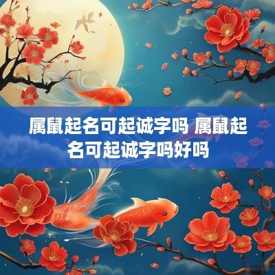 属鼠起名可起诚字吗 属鼠起名可起诚字吗好吗
