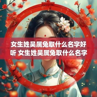 女生姓吴属兔取什么名字好听 女生姓吴属兔取什么名字好听点
