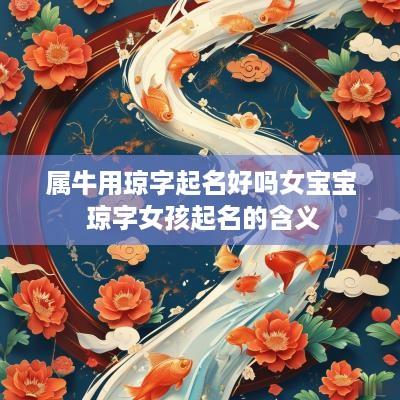 属牛用琼字起名好吗女宝宝 琼字女孩起名的含义