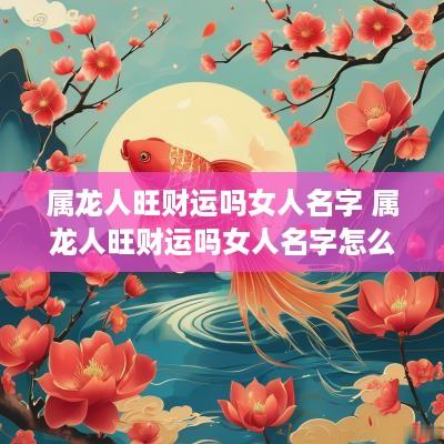 属龙人旺财运吗女人名字 属龙人旺财运吗女人名字怎么取