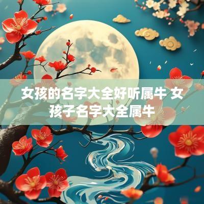 女孩的名字大全好听属牛 女孩子名字大全属牛