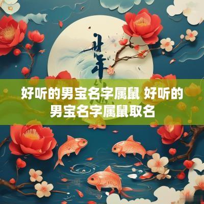 好听的男宝名字属鼠 好听的男宝名字属鼠取名