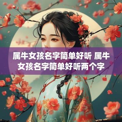 属牛女孩名字简单好听 属牛女孩名字简单好听两个字