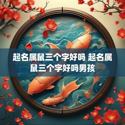 起名属鼠三个字好吗 起名属鼠三个字好吗男孩