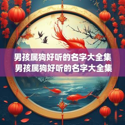 男孩属狗好听的名字大全集 男孩属狗好听的名字大全集四个字