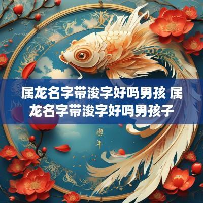 属龙名字带浚字好吗男孩 属龙名字带浚字好吗男孩子