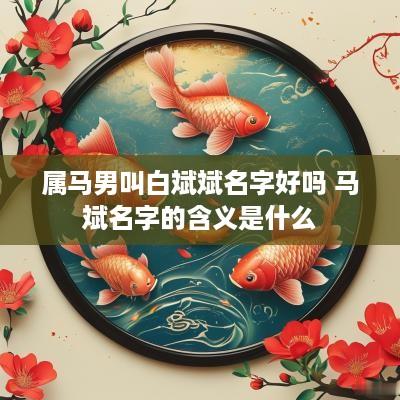 属马男叫白斌斌名字好吗 马斌名字的含义是什么