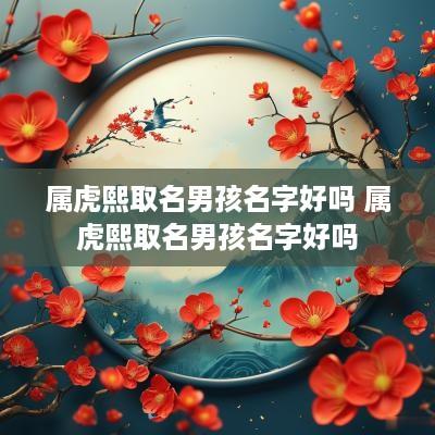 属虎熙取名男孩名字好吗 属虎熙取名男孩名字好吗