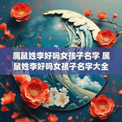 属鼠姓李好吗女孩子名字 属鼠姓李好吗女孩子名字大全