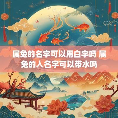 属兔的名字可以用白字吗 属兔的人名字可以带水吗