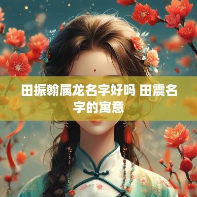 田振翰属龙名字好吗 田震名字的寓意