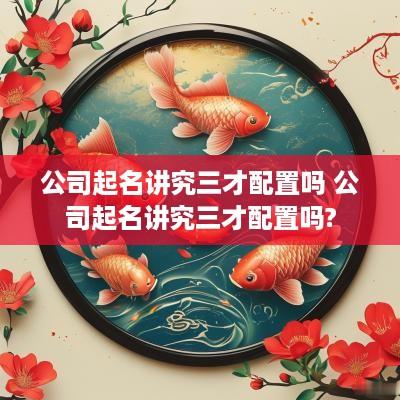 公司起名讲究三才配置吗 公司起名讲究三才配置吗?