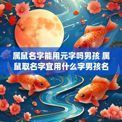 属鼠名字能用元字吗男孩 属鼠取名字宜用什么字男孩名