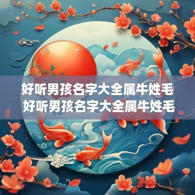 好听男孩名字大全属牛姓毛 好听男孩名字大全属牛姓毛的