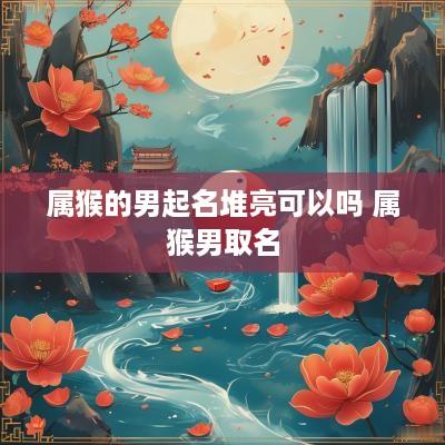 属猴的男起名堆亮可以吗 属猴男取名