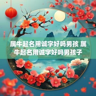 属牛起名用诚字好吗男孩 属牛起名用诚字好吗男孩子