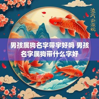 男孩属狗名字带宇好吗 男孩名字属狗带什么字好
