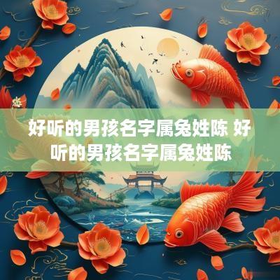 好听的男孩名字属兔姓陈 好听的男孩名字属兔姓陈