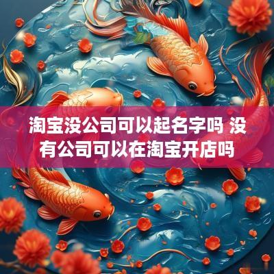 淘宝没公司可以起名字吗 没有公司可以在淘宝开店吗