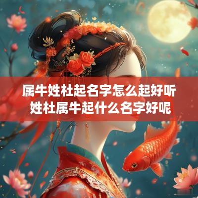 属牛姓杜起名字怎么起好听 姓杜属牛起什么名字好呢
