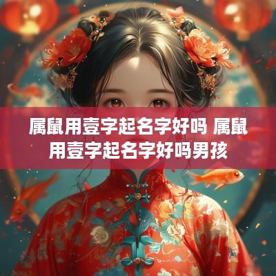 属鼠用壹字起名字好吗 属鼠用壹字起名字好吗男孩