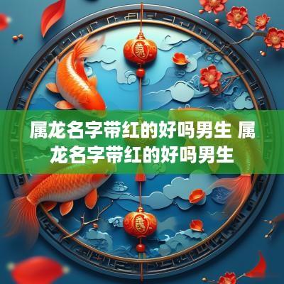 属龙名字带红的好吗男生 属龙名字带红的好吗男生