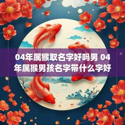 04年属猴取名字好吗男 04年属猴男孩名字带什么字好