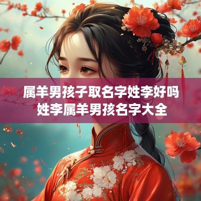 属羊男孩子取名字姓李好吗 姓李属羊男孩名字大全