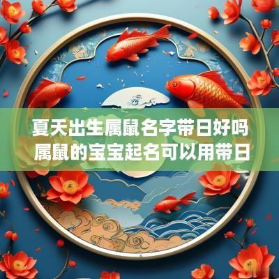 夏天出生属鼠名字带日好吗 属鼠的宝宝起名可以用带日字的吗?