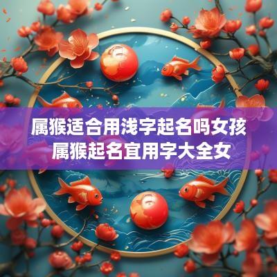 属猴适合用浅字起名吗女孩 属猴起名宜用字大全女