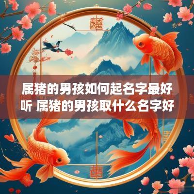 属猪的男孩如何起名字最好听 属猪的男孩取什么名字好