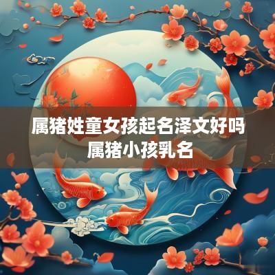 属猪姓童女孩起名泽文好吗 属猪小孩乳名